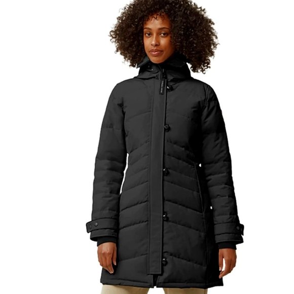 NEW:Canada Goose Lorette Hooded Down Parka W/Genuine Coyote Fur Trim, Black, XXS - Picture 1 of 10